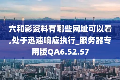 六和彩资料有哪些网址可以看,处于迅速响应执行_服务器专用版QA6.52.57