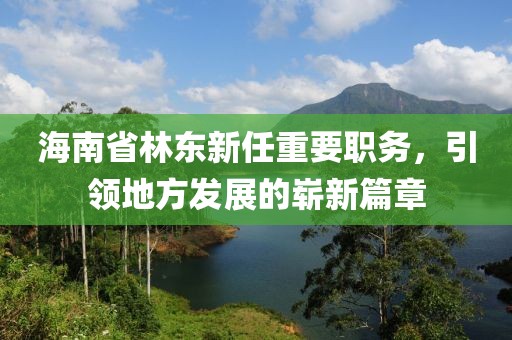 海南省林东新任重要职务，引领地方发展的崭新篇章