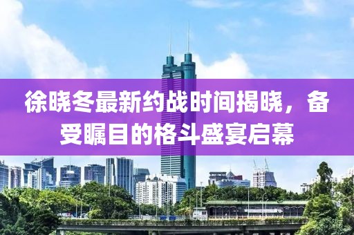 徐晓冬最新约战时间揭晓，备受瞩目的格斗盛宴启幕