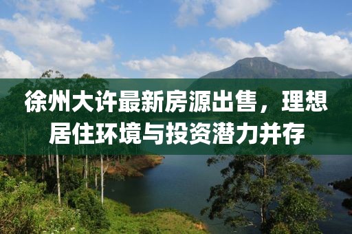 徐州大许最新房源出售，理想居住环境与投资潜力并存