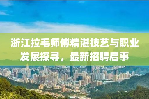 浙江拉毛师傅精湛技艺与职业发展探寻，最新招聘启事