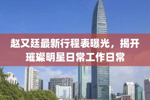 赵又廷最新行程表曝光，揭开璀璨明星日常工作日常