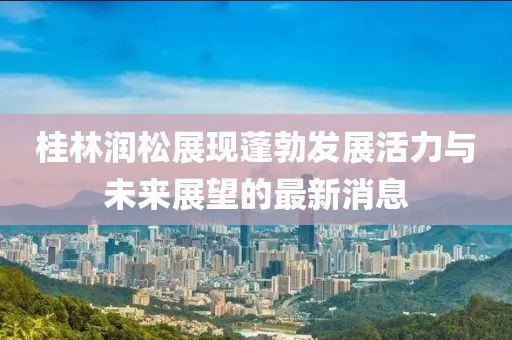 桂林润松展现蓬勃发展活力与未来展望的最新消息
