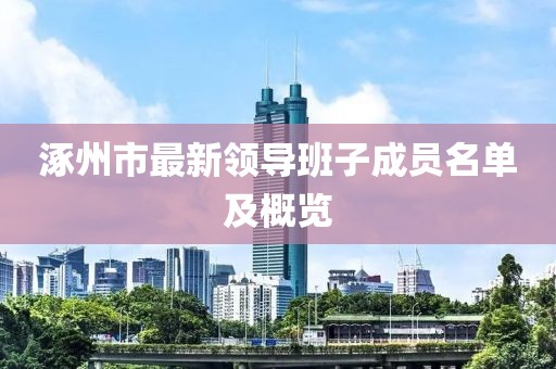 涿州市最新领导班子成员名单及概览