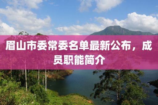 眉山市委常委名单最新公布，成员职能简介