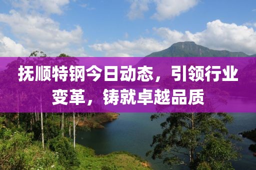 抚顺特钢今日动态，引领行业变革，铸就卓越品质