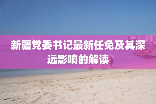 新疆党委书记最新任免及其深远影响的解读