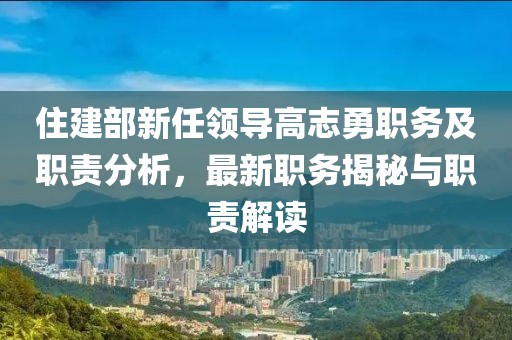 住建部新任领导高志勇职务及职责分析，最新职务揭秘与职责解读