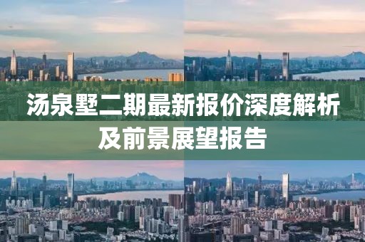 汤泉墅二期最新报价深度解析及前景展望报告