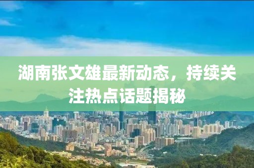 湖南张文雄最新动态，持续关注热点话题揭秘