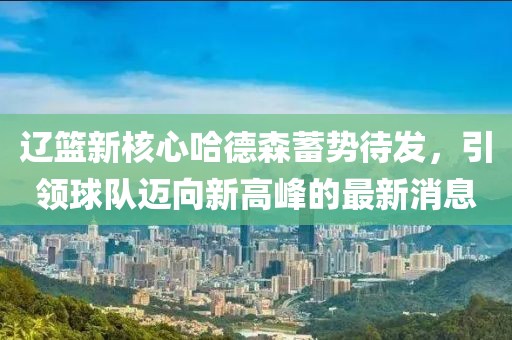 辽篮新核心哈德森蓄势待发，引领球队迈向新高峰的最新消息