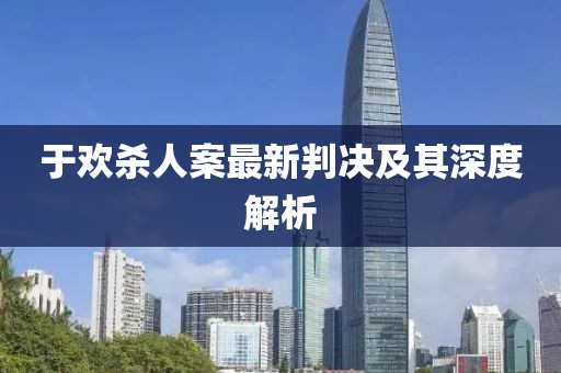于欢杀人案最新判决及其深度解析