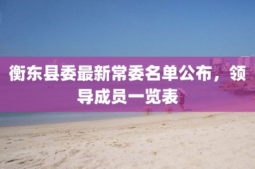 衡东县委最新常委名单公布，领导成员一览表