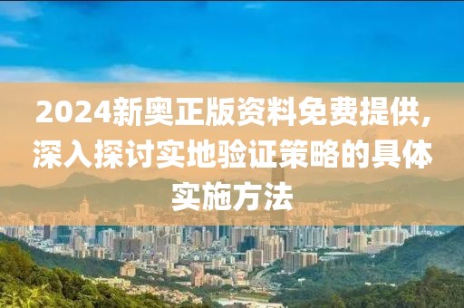 2024新奥正版资料免费提供,深入探讨实地验证策略的具体实施方法