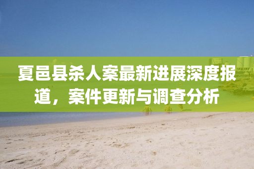 夏邑县杀人案最新进展深度报道，案件更新与调查分析