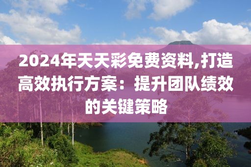 2024年天天彩免费资料,打造高效执行方案：提升团队绩效的关键策略