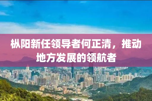 枞阳新任领导者何正清，推动地方发展的领航者