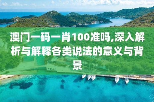 澳门一码一肖100准吗,深入解析与解释各类说法的意义与背景