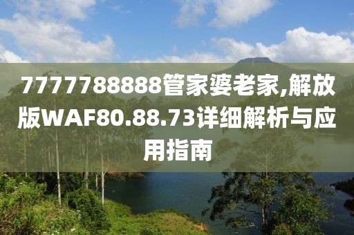 7777788888管家婆老家,解放版WAF80.88.73详细解析与应用指南
