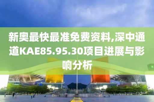 新奥最快最准免费资料,深中通道KAE85.95.30项目进展与影响分析