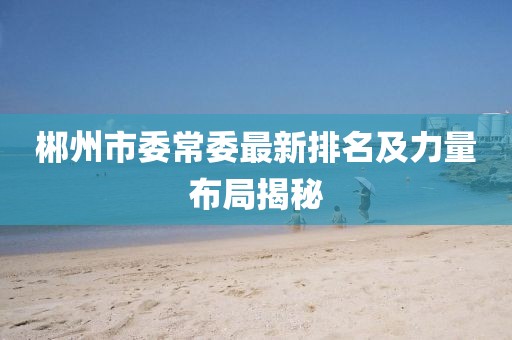 郴州市委常委最新排名及力量布局揭秘
