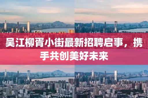 吴江柳胥小街最新招聘启事，携手共创美好未来