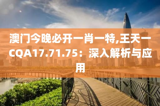 澳门今晚必开一肖一特,王天一CQA17.71.75：深入解析与应用