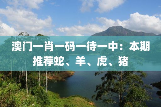 澳门一肖一码一待一中：本期推荐蛇、羊、虎、猪