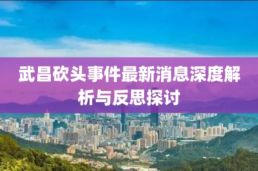武昌砍头事件最新消息深度解析与反思探讨