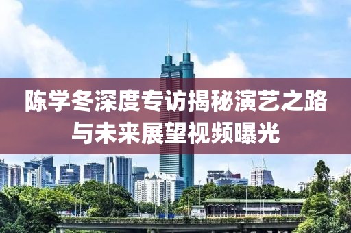 陈学冬深度专访揭秘演艺之路与未来展望视频曝光