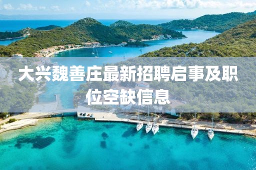 大兴魏善庄最新招聘启事及职位空缺信息