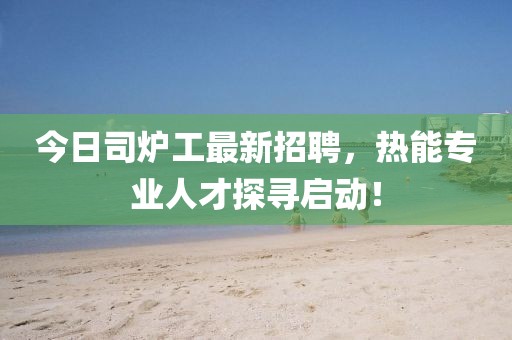 今日司炉工最新招聘，热能专业人才探寻启动！