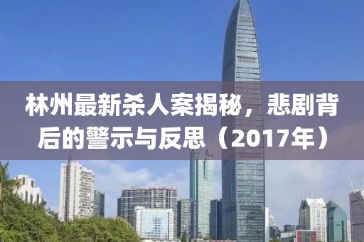 林州最新杀人案揭秘，悲剧背后的警示与反思（2017年）