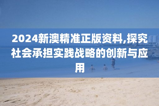 2024新澳精准正版资料,探究社会承担实践战略的创新与应用