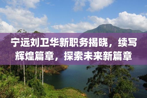 宁远刘卫华新职务揭晓，续写辉煌篇章，探索未来新篇章