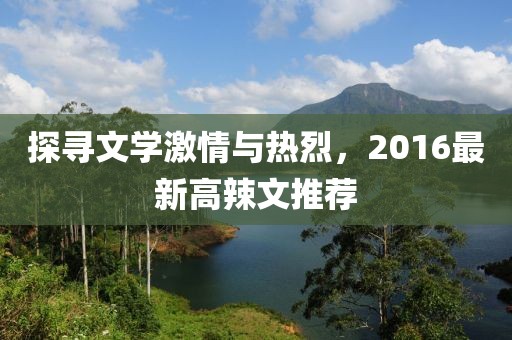 探寻文学激情与热烈，2016最新高辣文推荐
