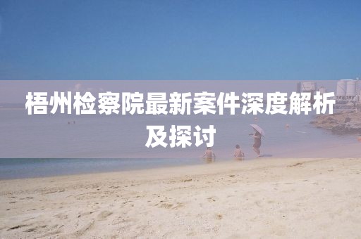 梧州检察院最新案件深度解析及探讨