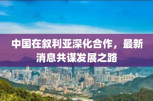 中国在叙利亚深化合作，最新消息共谋发展之路
