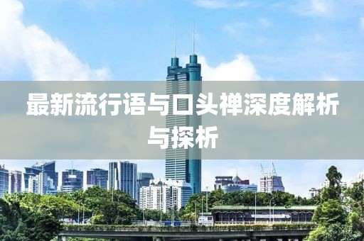 最新流行语与口头禅深度解析与探析