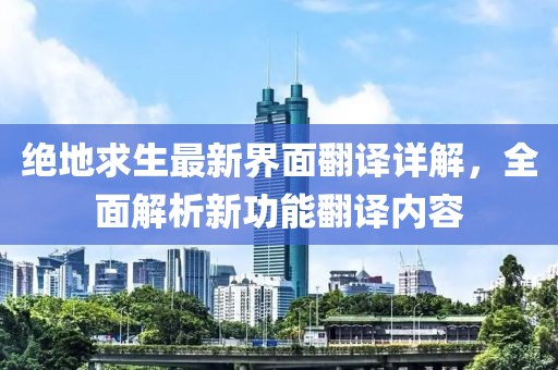 绝地求生最新界面翻译详解，全面解析新功能翻译内容