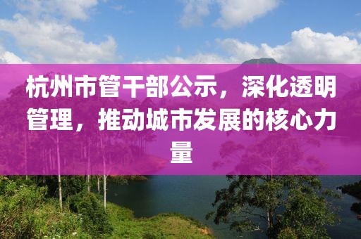 杭州市管干部公示，深化透明管理，推动城市发展的核心力量