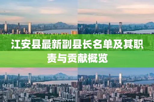 江安县最新副县长名单及其职责与贡献概览