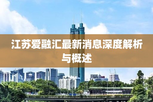 江苏爱融汇最新消息深度解析与概述