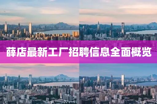 薛店最新工厂招聘信息全面概览