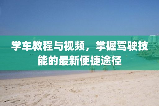 学车教程与视频，掌握驾驶技能的最新便捷途径