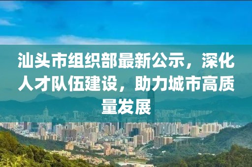 汕头市组织部最新公示，深化人才队伍建设，助力城市高质量发展