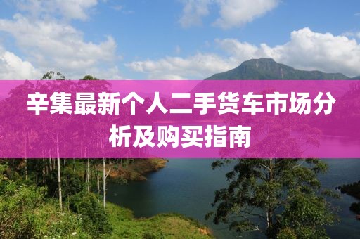 辛集最新个人二手货车市场分析及购买指南