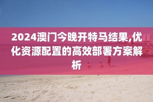 2024澳门今晚开特马结果,优化资源配置的高效部署方案解析