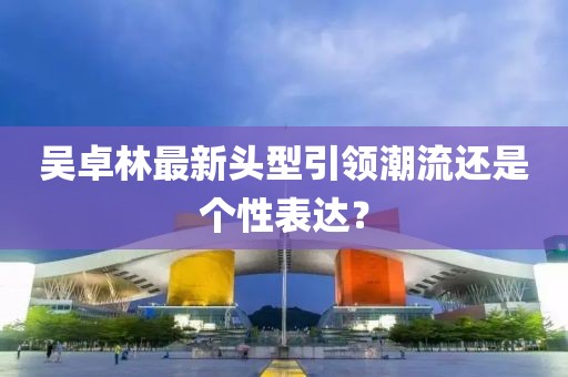 吴卓林最新头型引领潮流还是个性表达？