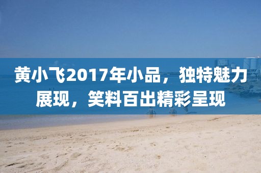 黄小飞2017年小品，独特魅力展现，笑料百出精彩呈现